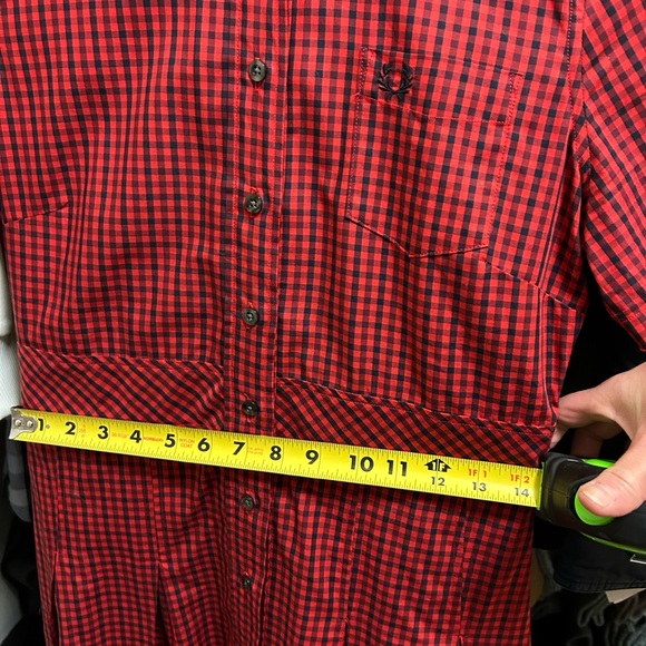 Fred Perry Red and Black Gingham Mini Dress - Picture 12 of 12